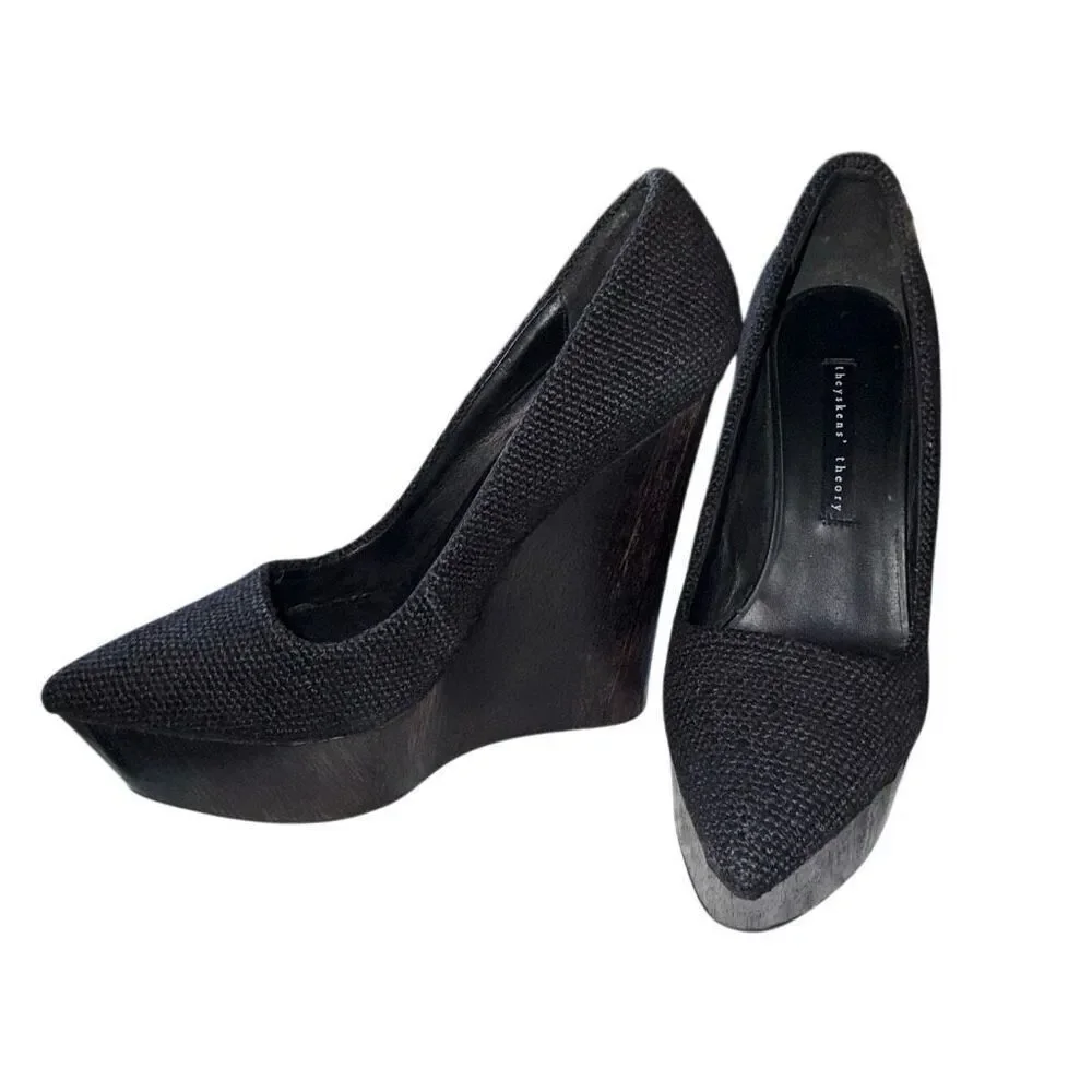 Theyskens Theory GUC Canapa Wedge Platform Pump Twee Dark Academia Frasurebane